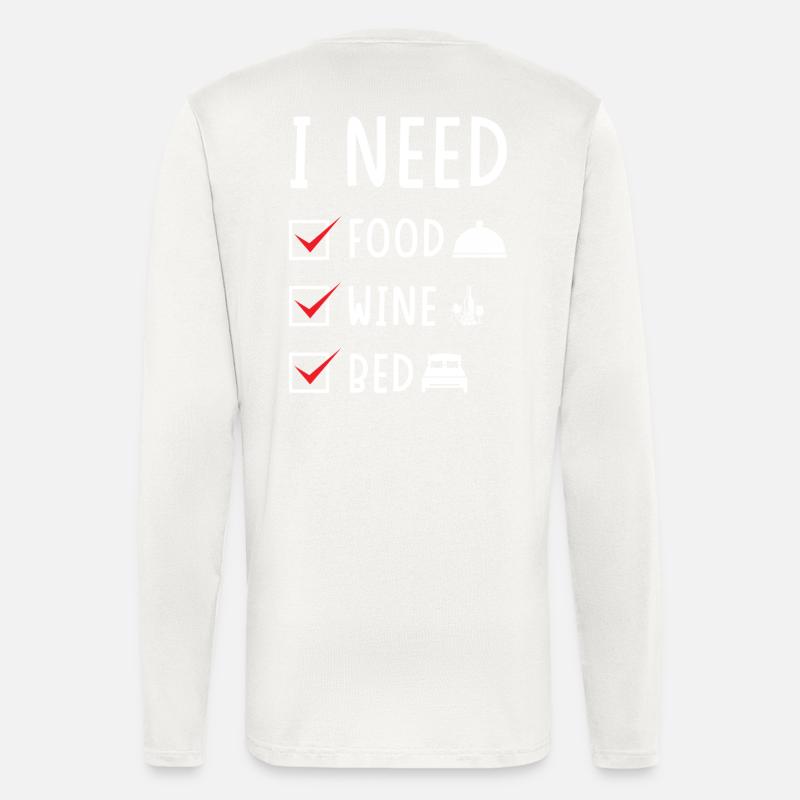 Essen Wein Bett - Langarmshirt - made by SPREAD  - OFF WHITE