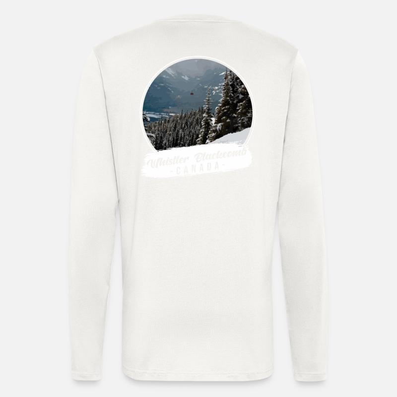 Whistler Blackcomb Canada Souvenir - Manches longues bio décontracté fabriqué en UE - OFF WHITE