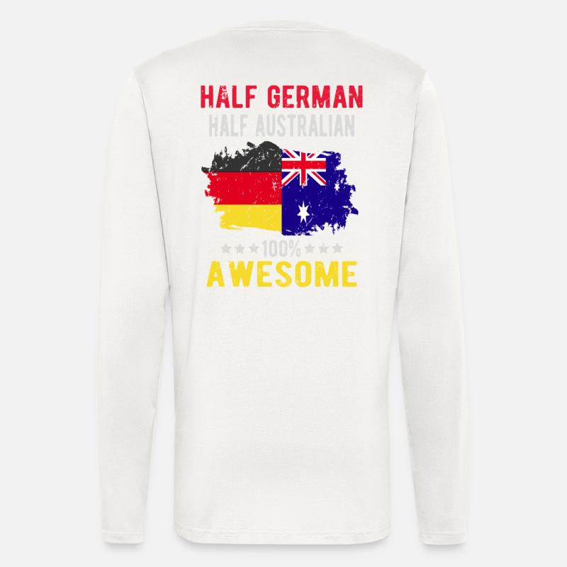 Halb Deutsch Halb Australier - Langarmshirt - made by SPREAD  - OFF WHITE
