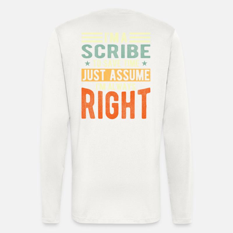 Scribe - Manches longues bio décontracté fabriqué en UE - OFF WHITE