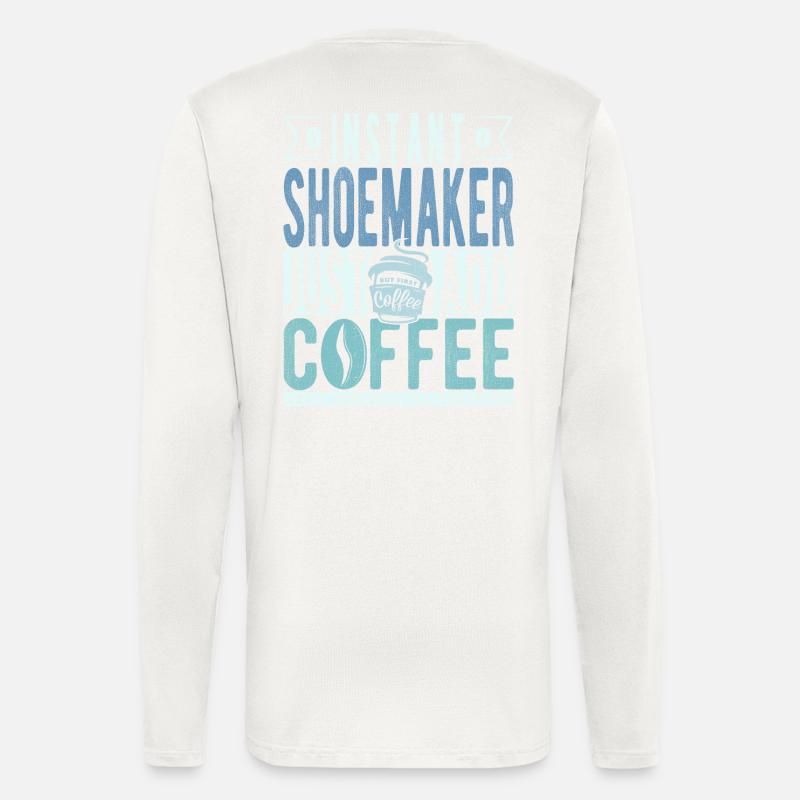 Schuster café dicton - Manches longues bio décontracté fabriqué en UE - OFF WHITE