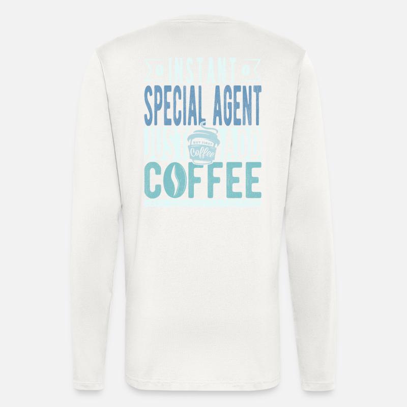 Citation de café d’agent spécial - Manches longues bio décontracté fabriqué en UE - OFF WHITE