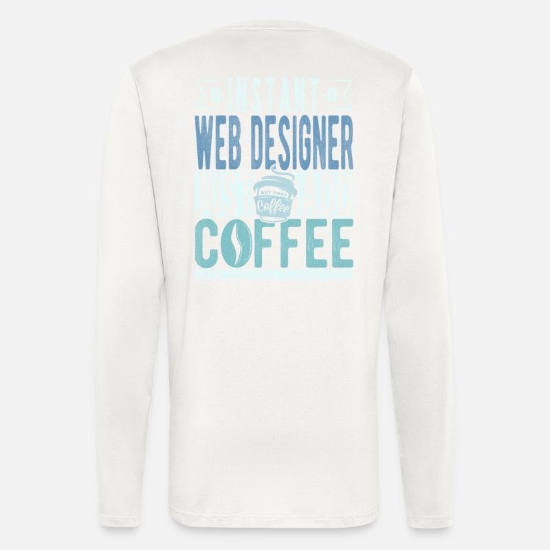 Citation Webdesigner Coffee - Manches longues bio décontracté fabriqué en UE - OFF WHITE
