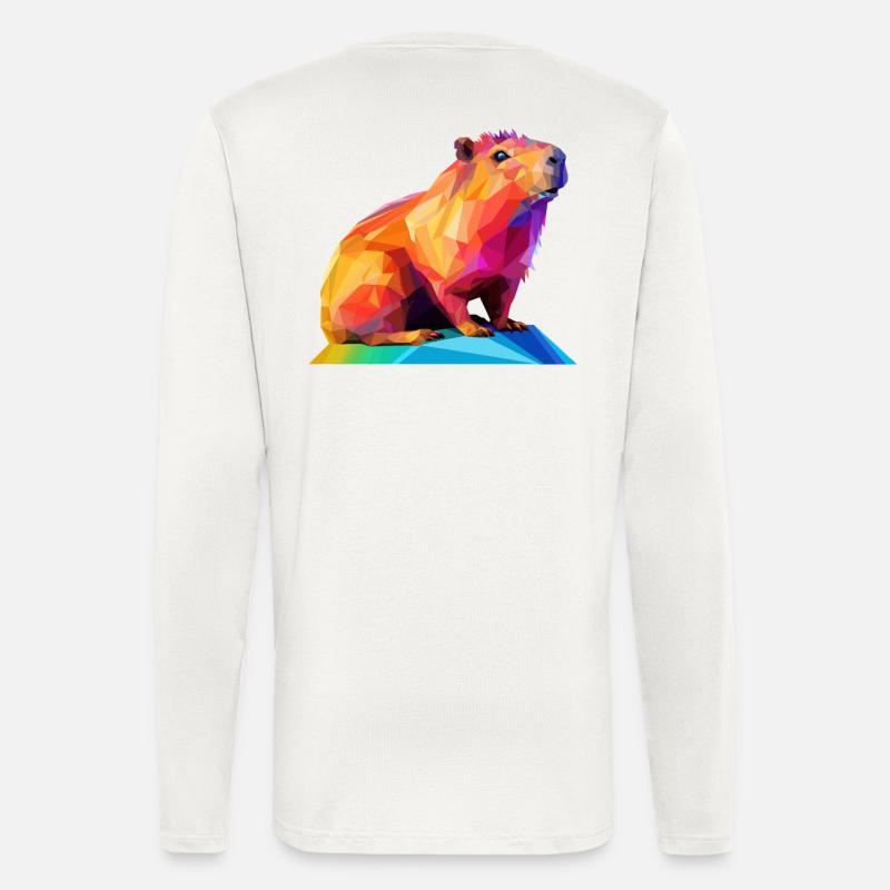 Capybara Low Polygon Design - Longsleeve - made by SPREAD  - OFF WHITE