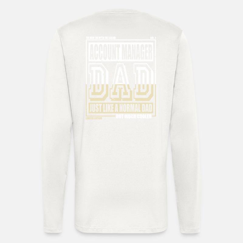 Comptable Papa Cadeau - Manches longues bio décontracté fabriqué en UE - OFF WHITE