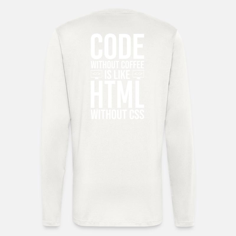 Coder Café Cadeau - Manches longues bio décontracté fabriqué en UE - OFF WHITE