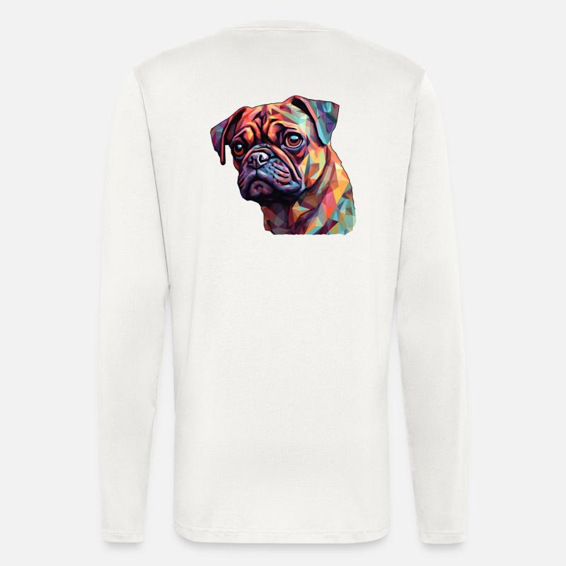 Mops Polygon - Langarmshirt - made by SPREAD  - OFF WHITE