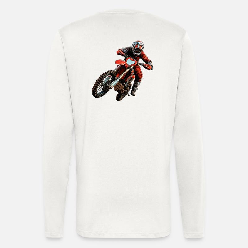 Geländemotorrad - Langarmshirt - made by SPREAD - OFF WHITE