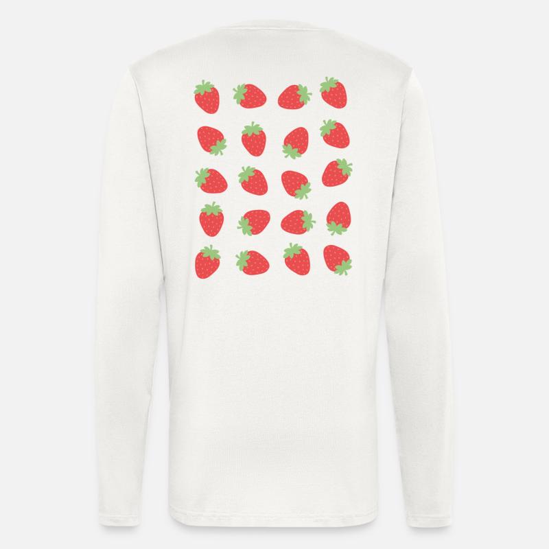 Erdbeere Beeren Frucht Muster - Langarmshirt - made by SPREAD  - OFF WHITE