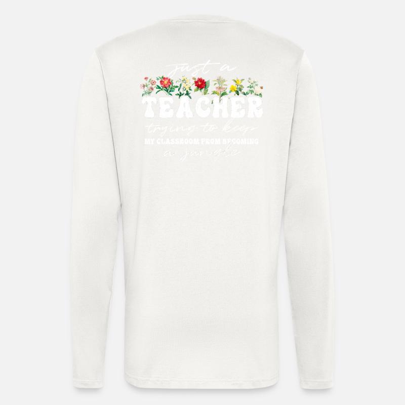 Enseignant Funny Flower Classroom Jungle - Manches longues bio décontracté fabriqué en UE - OFF WHITE