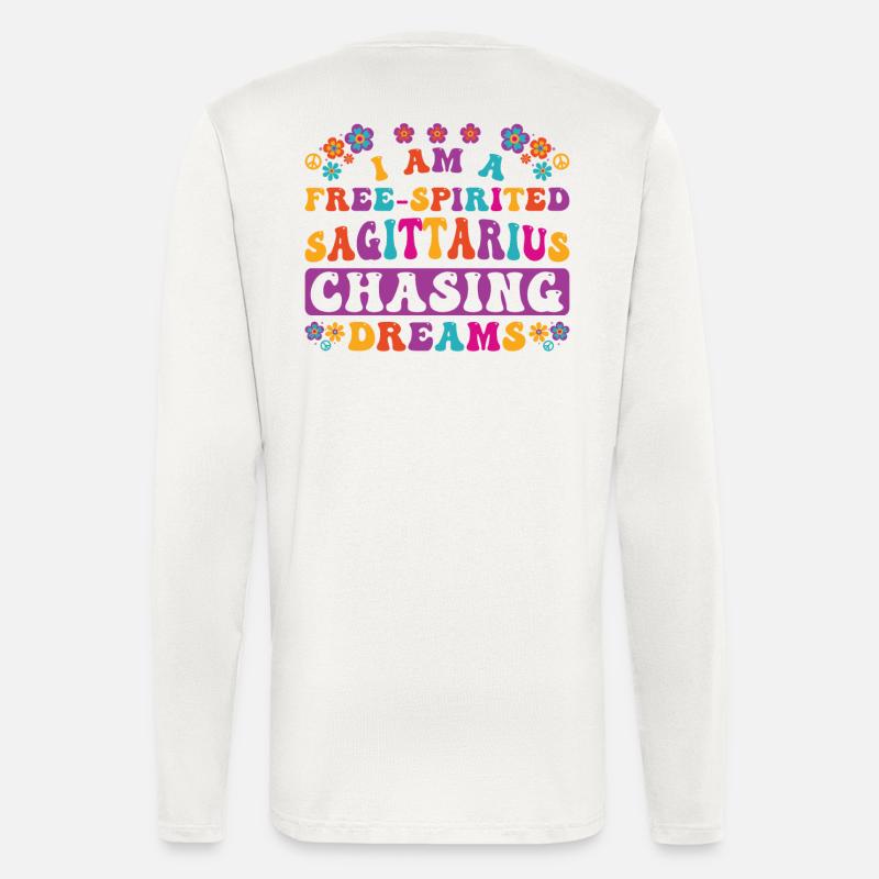 Sagittarius Zodiac Personality Groovy Cool - Longsleeve - made by SPREAD - OFF WHITE