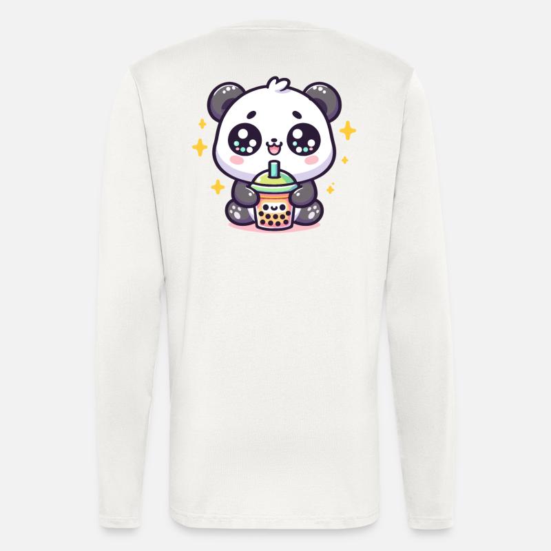 Panda Bubble Tea Boba Kawaii - Langarmshirt - made by SPREAD  - OFF WHITE