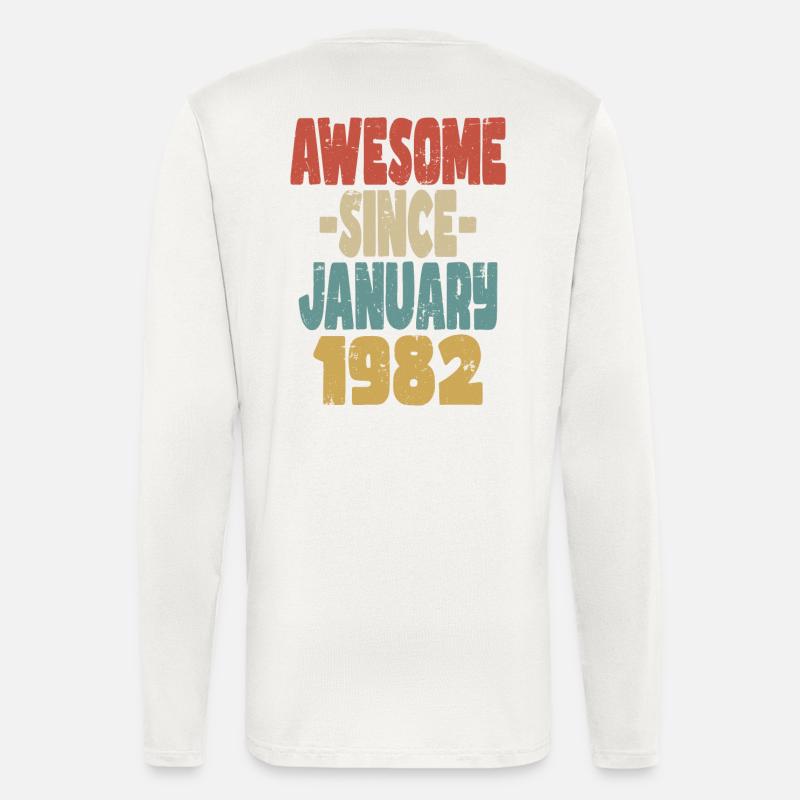 Fantastischer Januar 1982 - Langarmshirt - made by SPREAD  - OFF WHITE
