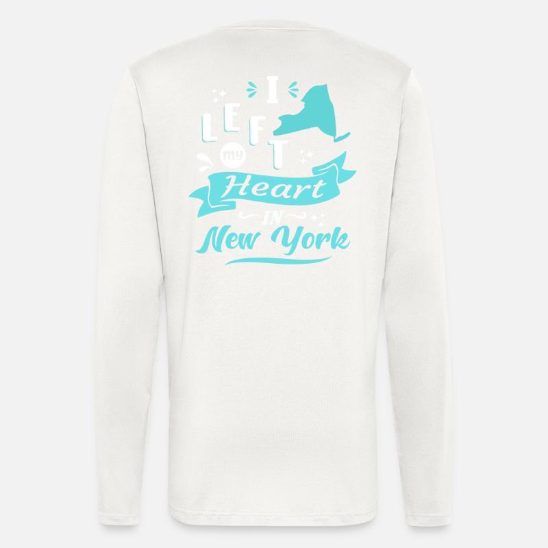 New York Souvenir Amour - Manches longues bio décontracté fabriqué en UE - OFF WHITE