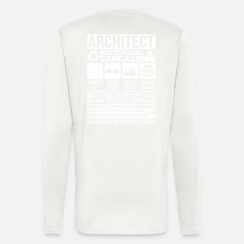 Architecte Sarcasme drôle Cadeau Architecte - Manches longues bio décontracté fabriqué en UE - OFF WHITE