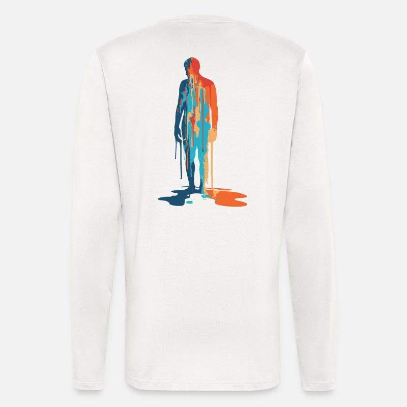 Farbexplosion Moderne Silhouette - Langarmshirt - made by SPREAD  - OFF WHITE