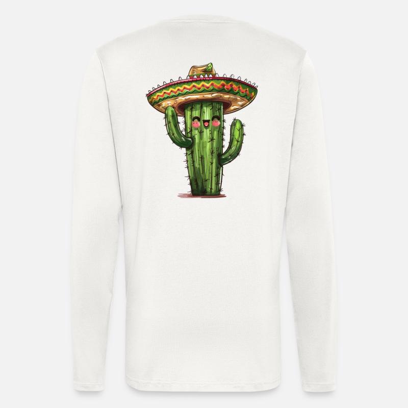 Funny cactus with sombrero - Longsleeve - made by SPREAD - OFF WHITE