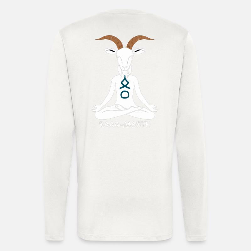 Entspannte Ziege Baaa-Maste Yoga Pose - Langarmshirt - made by SPREAD  - OFF WHITE
