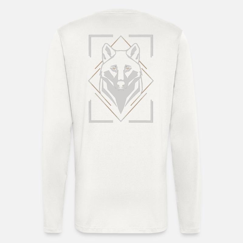 Stylish Wolf Head Geometric - Longsleeve - made by SPREAD - OFF WHITE