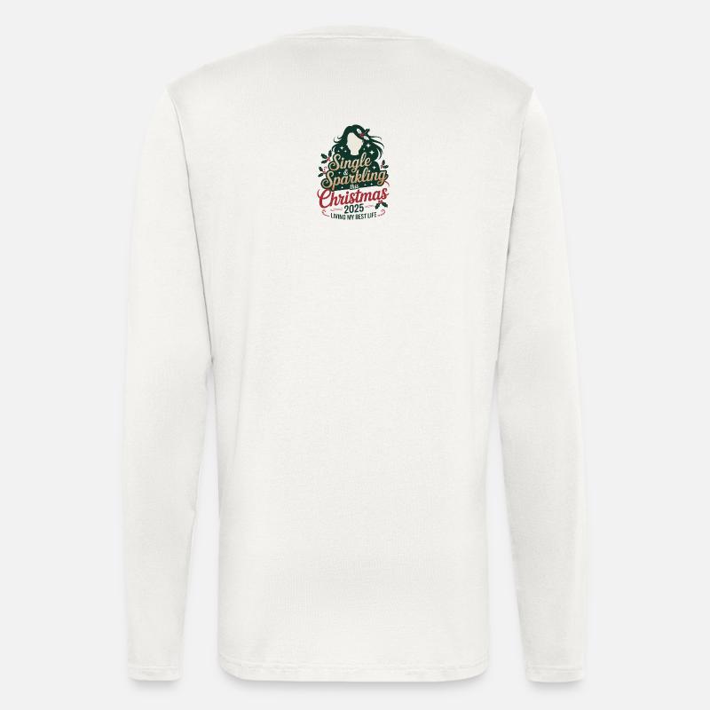 Single & Prickelnde Weihnachten 2025 - Langarmshirt - made by SPREAD  - OFF WHITE