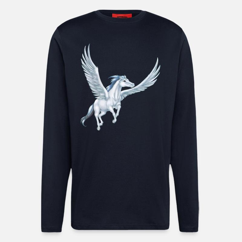Pegasus 12 (remake de 3) - Manches longues bio décontracté fabriqué en UE - DARK NAVY