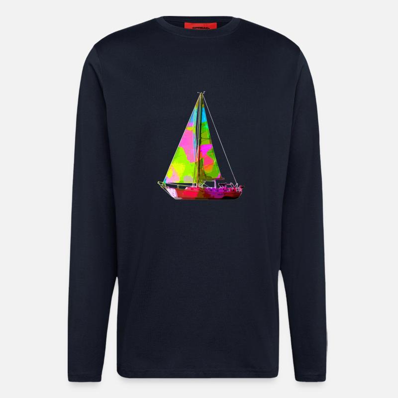 Buntes Segelboot - Langarmshirt - made by SPREAD  - DARK NAVY
