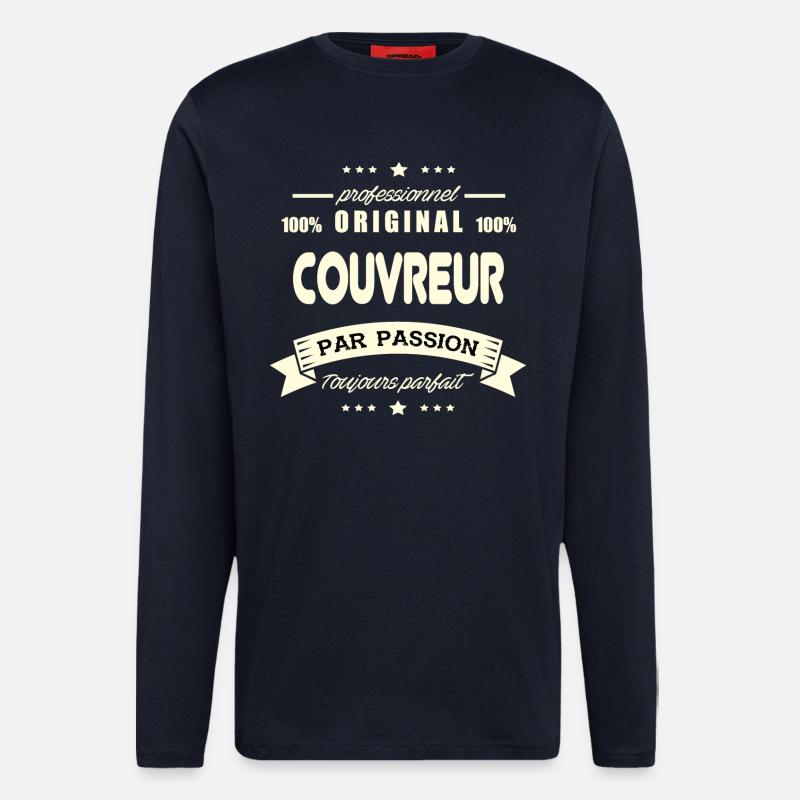 Couvreur Original - Manches longues bio décontracté fabriqué en UE - DARK NAVY
