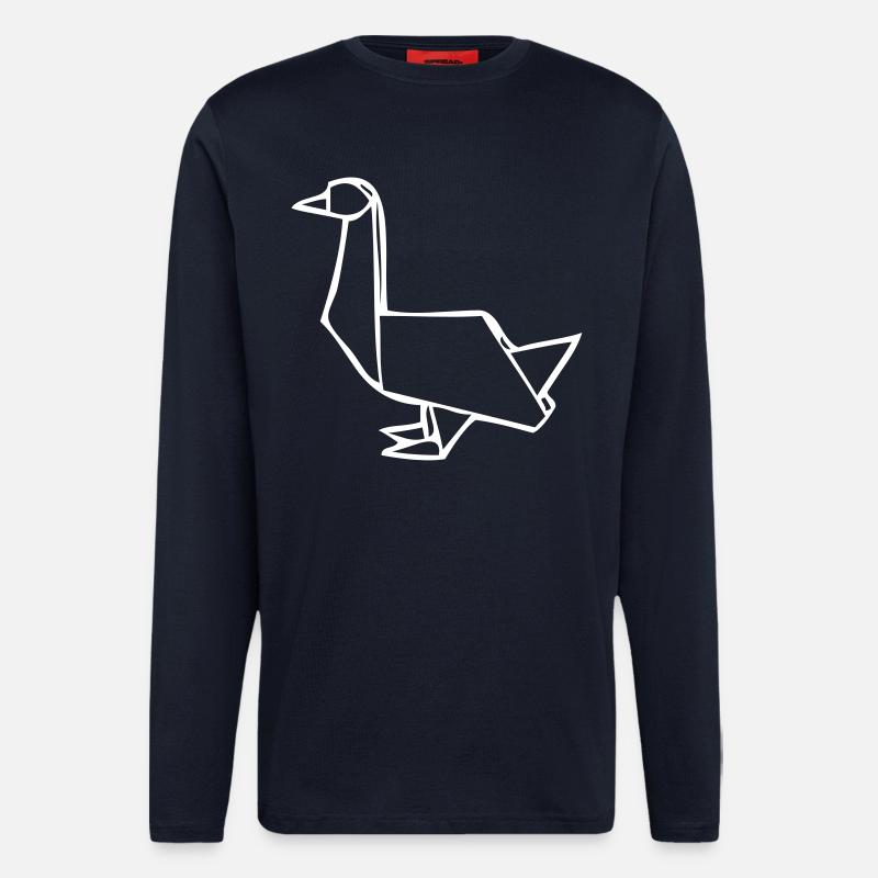 Gans | Ente | Origami - Langarmshirt - made by SPREAD  - DARK NAVY