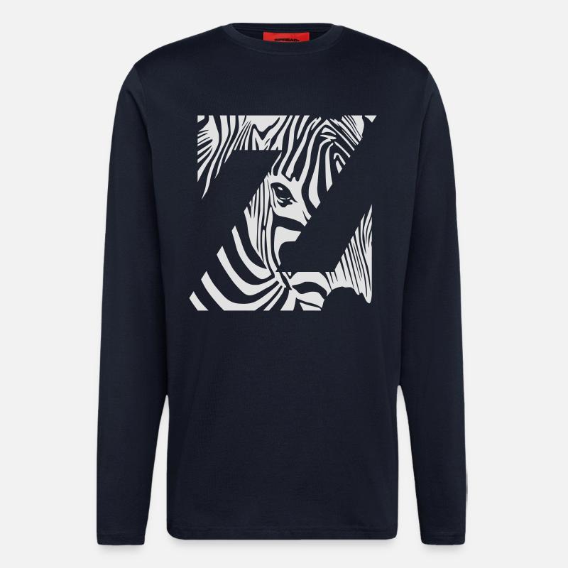 Zebra Mix Mono White - Longsleeve - made by SPREAD  - DARK NAVY