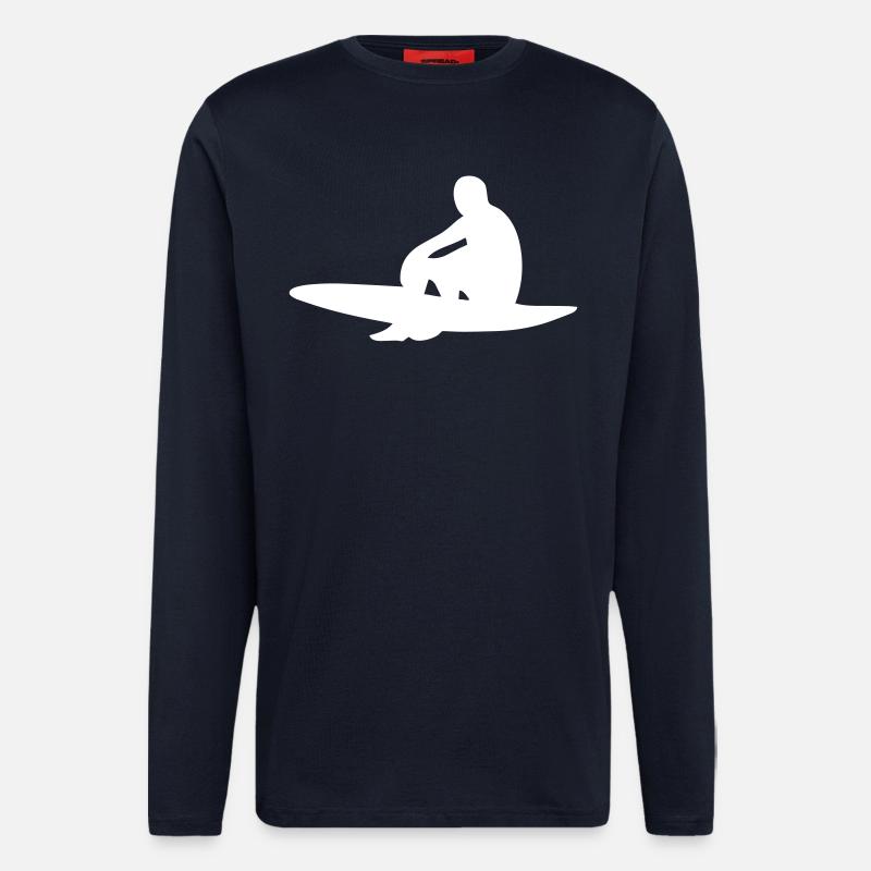Surfer mit Surfboard - Langarmshirt - made by SPREAD - DARK NAVY