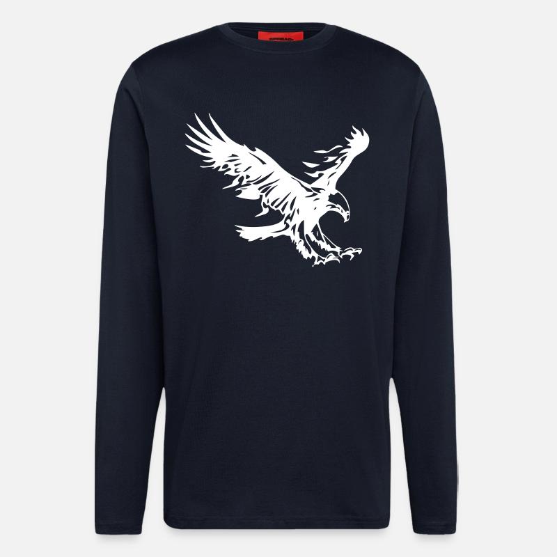 Flammender Adler - Langarmshirt - made by SPREAD  - DARK NAVY
