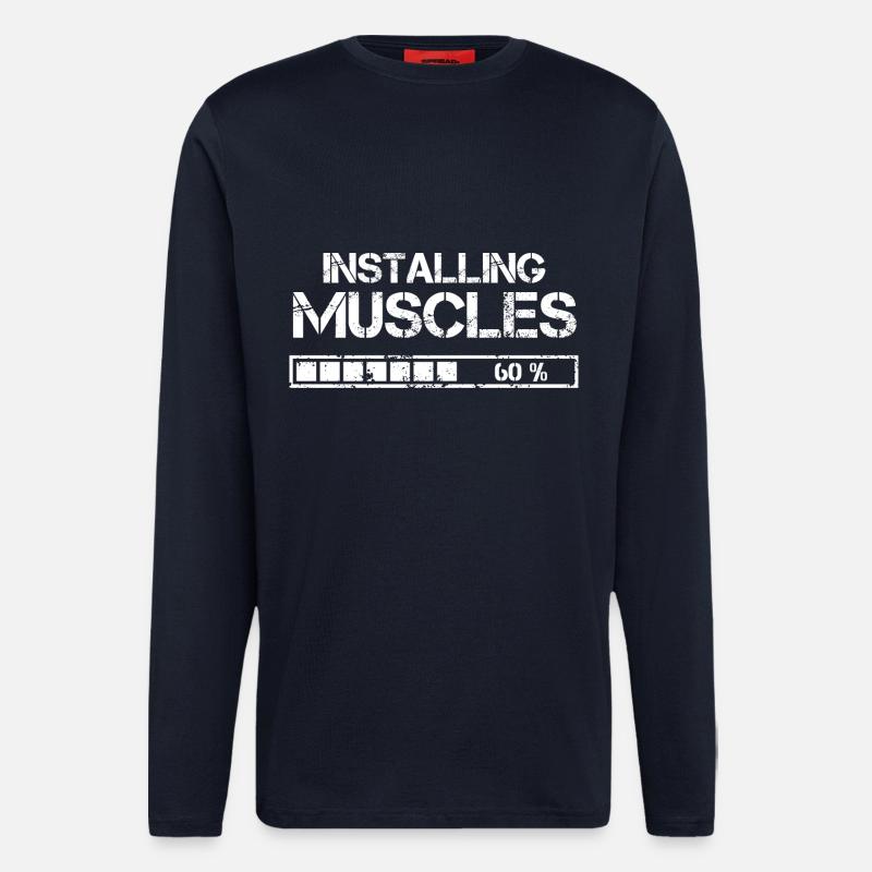 Installing Muscles - Langarmshirt - made by SPREAD - DARK NAVY