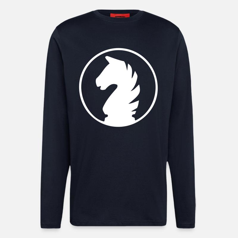Schach - Pferd - Langarmshirt - made by SPREAD  - DARK NAVY