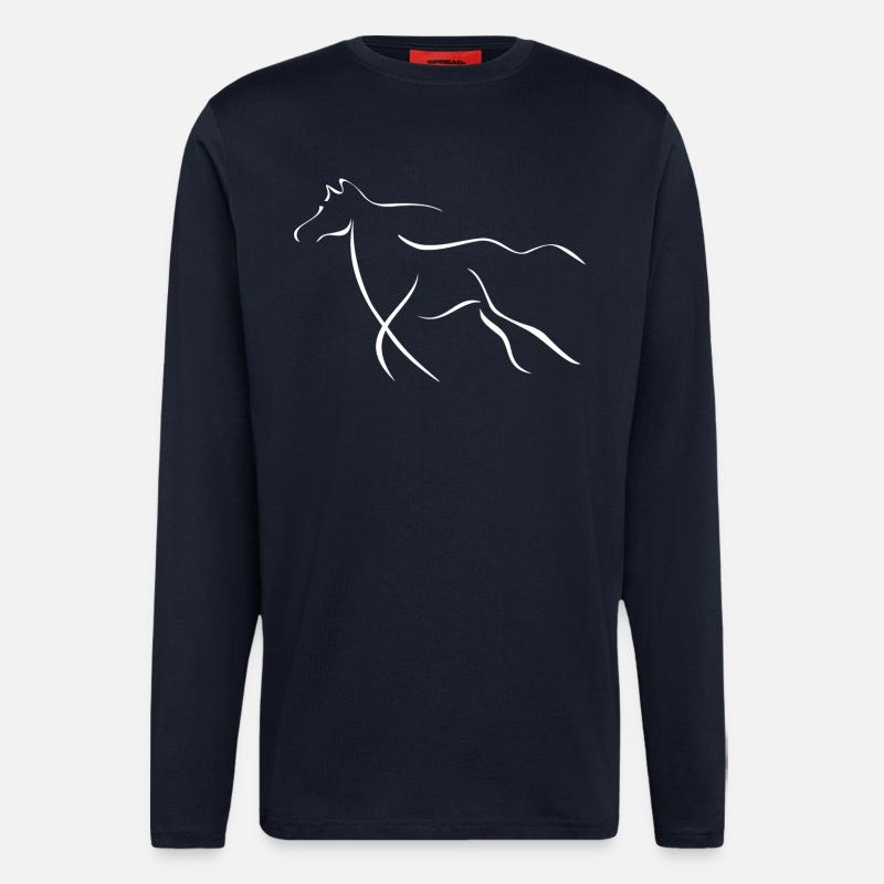 Elegantes Pferd  - Langarmshirt - made by SPREAD  - DARK NAVY