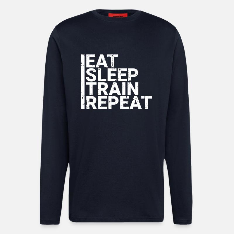Eat Sleep Train Repeat - Longsleeve - made by SPREAD  - DARK NAVY