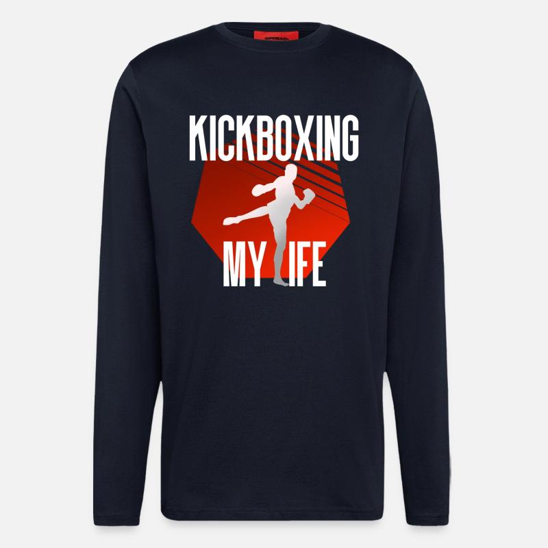 Kickboxing Kickboxen - Langarmshirt - made by SPREAD  - DARK NAVY