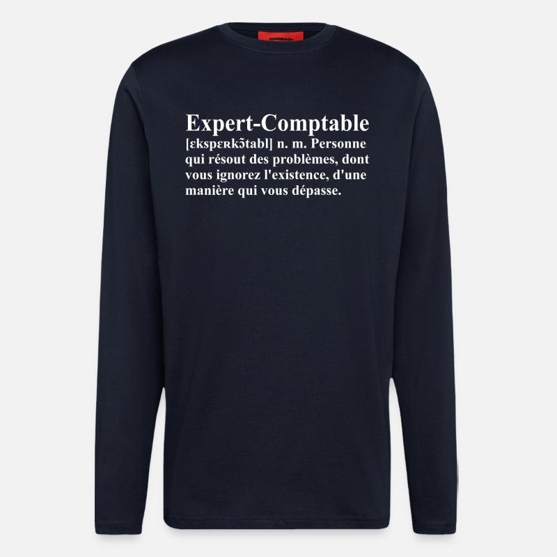 Expert-Comptable Définition - Manches longues bio décontracté fabriqué en UE - DARK NAVY