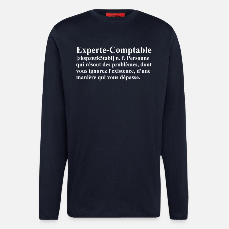 Experte-Comptable Définition - Manches longues bio décontracté fabriqué en UE - DARK NAVY