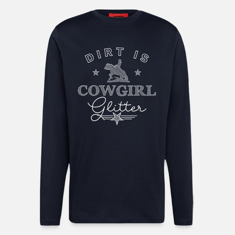 Dirt is Glitter - White Edition - Manches longues bio décontracté fabriqué en UE - DARK NAVY