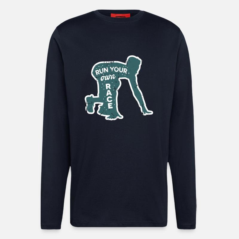 Läufer Motivation - Langarmshirt - made by SPREAD - DARK NAVY