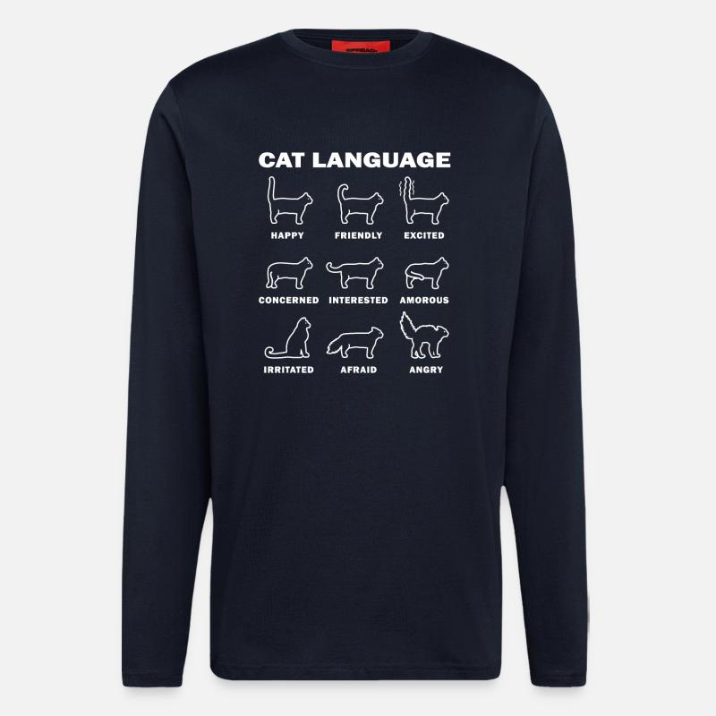 Sprache der Katzen - Langarmshirt - made by SPREAD - DARK NAVY