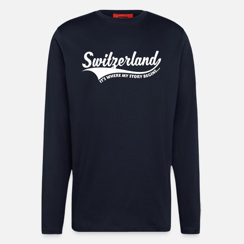 Schweiz Geschichte - Langarmshirt - made by SPREAD  - DARK NAVY