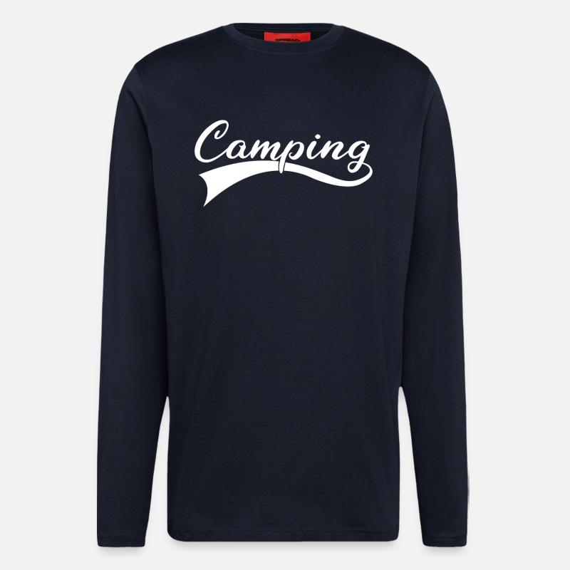 Abenteuer Camping Schriftzug - Langarmshirt - made by SPREAD - DARK NAVY
