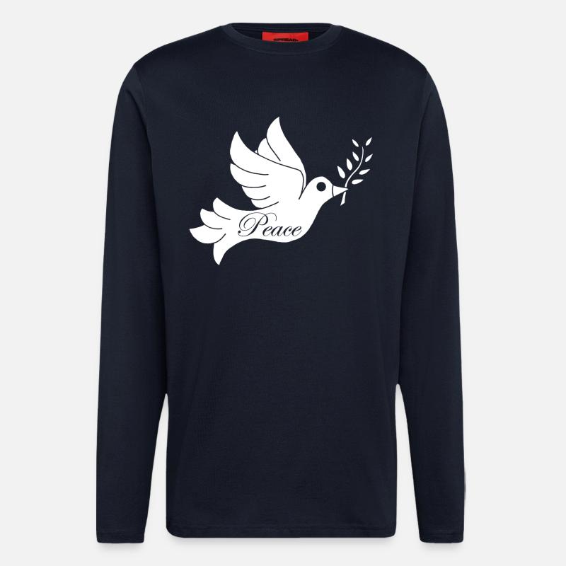 Weißer Vogel des Friedens - Langarmshirt - made by SPREAD - DARK NAVY
