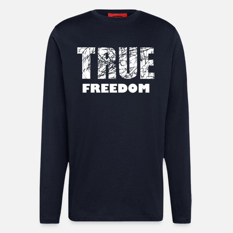 Freiheit und Frieden - Langarmshirt - made by SPREAD  - DARK NAVY