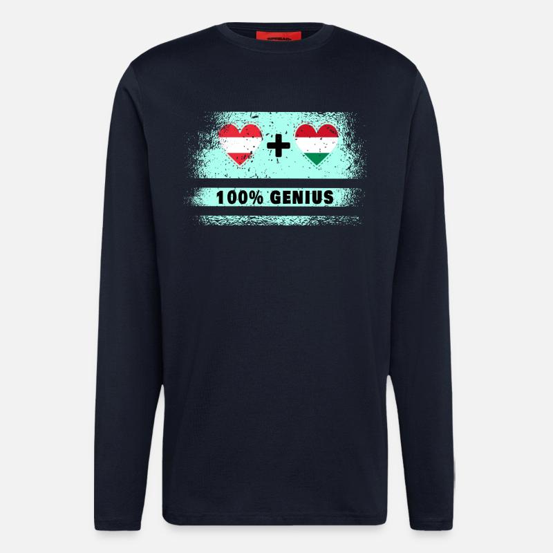 Austria and Hungary 100% Awesome / Gift - Longsleeve - made by SPREAD - DARK NAVY