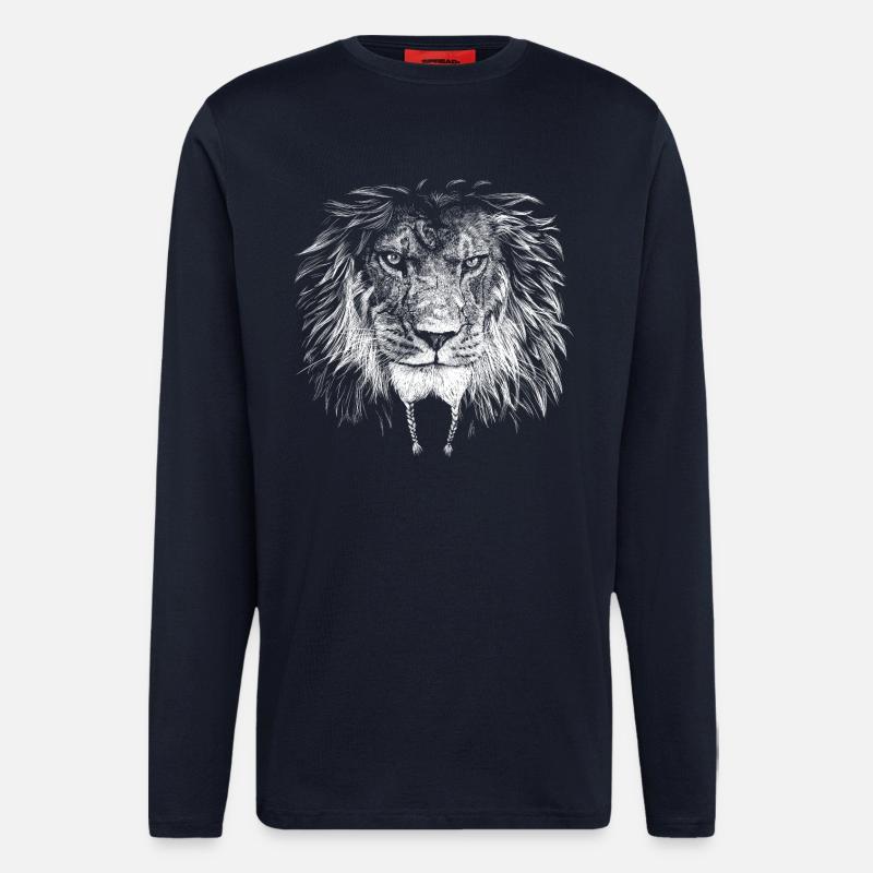 Lion Biker - Longsleeve - made by SPREAD  - DARK NAVY