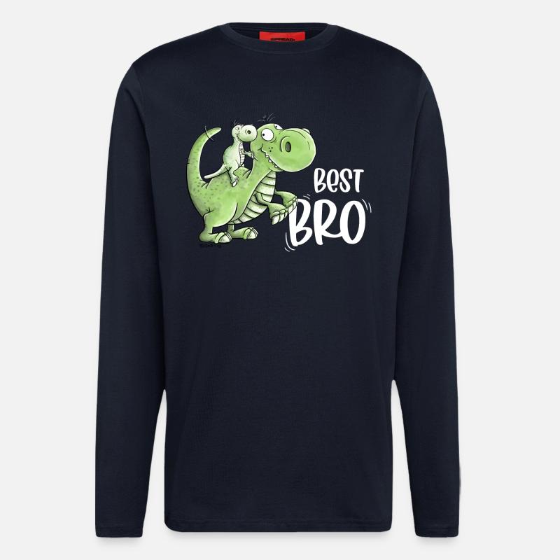 Geschwister Dinosaurier I Bester Bruder - Langarmshirt - made by SPREAD - DARK NAVY