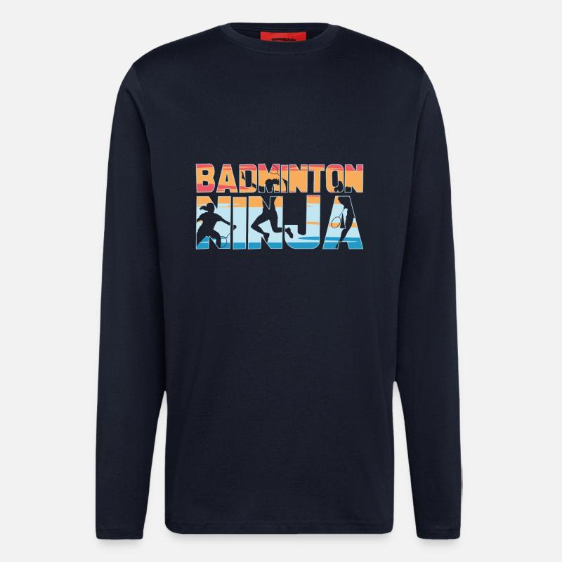 Badminton Ninja Badminton Player - Longsleeve - made by SPREAD  - DARK NAVY