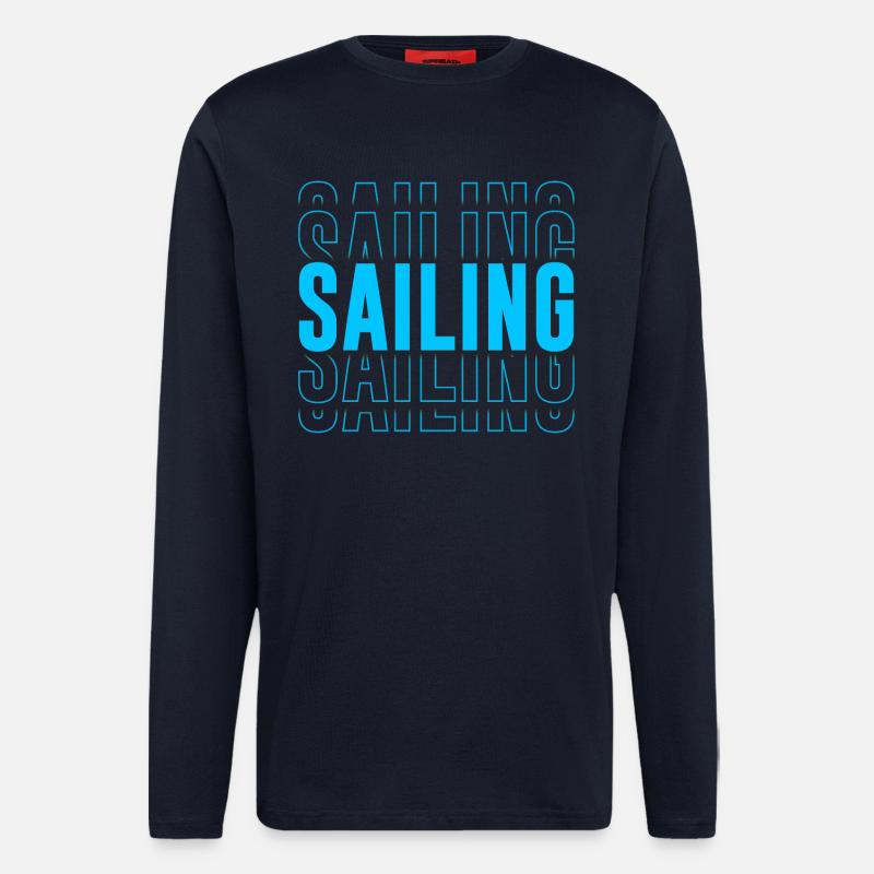 Segeltypografie - Text gestapelt - Langarmshirt - made by SPREAD  - DARK NAVY